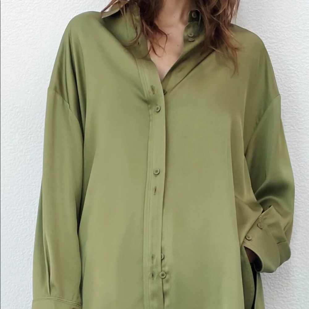 Zara oversized satin blouse - Picture 2 of 2